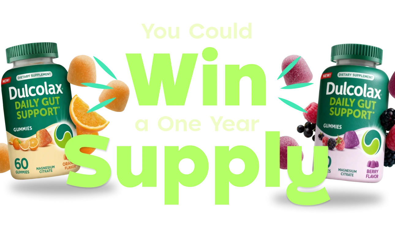 You Could Win a One Year Supply of Dulcolax® Daily Gut Support* Gummies